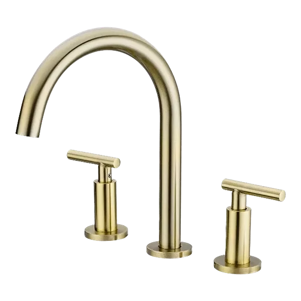 Single Hole Bathroom Faucet with Drain Assembly in Gold