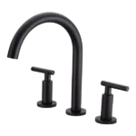 Widespread Faucet Bathroom Faucet with Drain Assembly in Matte Black