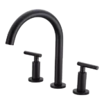 Widespread Faucet Bathroom Faucet with Drain Assembly in Matte Black