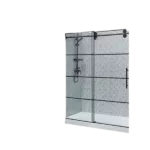 Shower Door Adjustable 56-60 in.W x 76in H,Frameless Sliding Shower Door,Certified Thick Clear Clear Tempered Glass,304 Stainless Steel Hardware