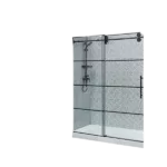 Shower Door Adjustable 56-60 in.W x 76in H,Frameless Sliding Shower Door,Certified Thick Clear Clear Tempered Glass,304 Stainless Steel Hardware
