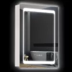 LED Lighted Medicine Cabinet with Mirror, Wall-Mounted Plug-In Bathroom Organizer with 3 Storage Shelves