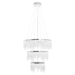 23.64 in. 3-Light Integrated LED Chrome Luxurious Modern Fancy Hanging Ceiling Crystal Chandelier for Bedroom Diningroom For Indoor
