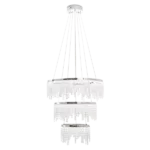 23.64 in. 3-Light Integrated LED Chrome Luxurious Modern Fancy Hanging Ceiling Crystal Chandelier for Bedroom Diningroom For Indoor