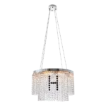 8 Light Circle Chrome Crystal Pendant Light Chandelier for Living Room or Dining Room For Indoor