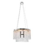 8 Light Circle Chrome Crystal Pendant Light Chandelier for Living Room or Dining Room For Indoor