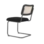 Modern Black Velvet Set of 2 Dining Chairs of Metal Frame And Legs For Dining Room