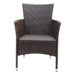 2-Piece Elegant Arms Wicker Outdoor Chair in Brown