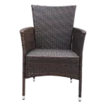 2-Piece Elegant Arms Wicker Outdoor Chair in Brown