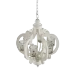 Farmhouse Chandelier, 6-Light Wood Chandelier Pendant Light Fixture with Adjustable Chain for Dining Room Living Room Entryway, Bulb Not Included for Indoor