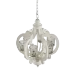 Farmhouse Chandelier, 6-Light Wood Chandelier Pendant Light Fixture with Adjustable Chain for Dining Room Living Room Entryway, Bulb Not Included for Indoor
