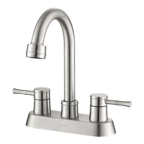 Cindy 4 in. Centerset 2-Handle Modern High Arc Bathroom Faucet  in Brushed Nickel