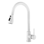 Single Handle Kitchen Faucet  With Matte White Finish