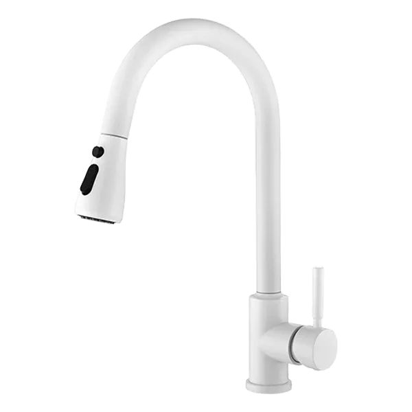 Single Handle Kitchen Faucet  With Matte White Finish