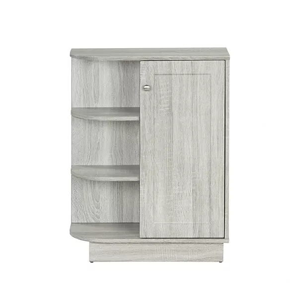 Moisture Resistant Rectangular Bathroom Corner Storage Adjustable Shelf Modern Style MDF Board in Oak
