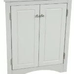 Bathroom Corner Storage Adjustable Shelf Modern Style MDF Board in Gray With Moisture Resistance