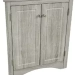17 x 32 inch Triangle Bathroom Storage Cabinet with Adjustable Shelves, Freestanding Floor Cabinet