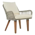 3-Piece Wicker Patio Conversation Seats Set with Beige Finish