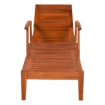 Wooden Outdoor Lounge Chair With Adjustable Backrest