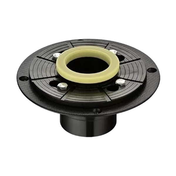 Shower Drain Base with Adjustable Ring + Rubber Coupler for Linear Shower Drain Installation