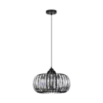 1-Light Modern Oblate Black Crystal Chandelier with Crystal Shade Adjustable Color Temperature, Dimmable For Indoor
