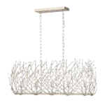 5-Light Crystal Chandelier Light with Adjustable Height For Indoor