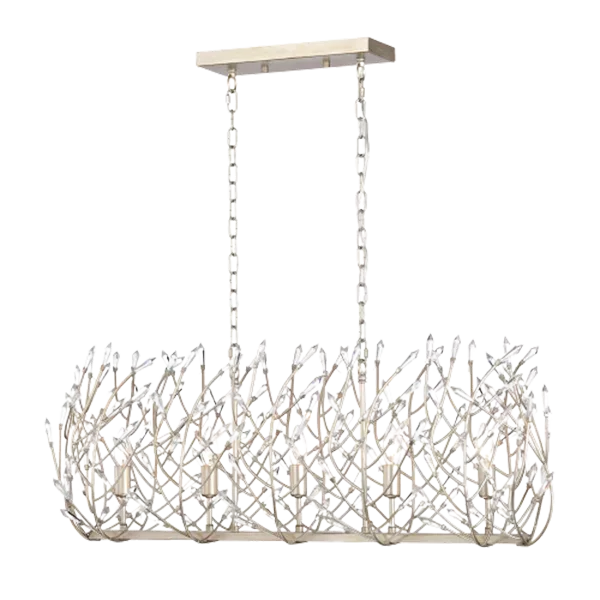 5-Light Crystal Chandelier Light with Adjustable Height For Indoor