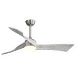 52 Inch Brushed Nickel Ceiling Fan Light With 6 Speed Remote Energy-saving DC Motor