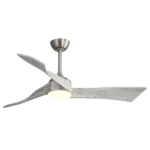 52 Inch Brushed Nickel Ceiling Fan Light With 6 Speed Remote Energy-saving DC Motor