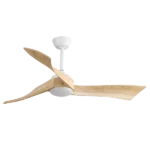 52 in. LED Light Indoor White and Oak Ceiling Fan With 6 Speed Remote Energy-Saving DC Motor