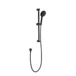 Round Stainless Steel Handheld Bathroom Shower in Matte Black with 28-Inch Slide Bar and 59-Inch Hose