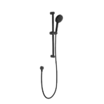 Round Stainless Steel Handheld Bathroom Shower in Matte Black with 28-Inch Slide Bar and 59-Inch Hose