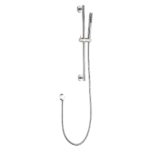Rectangle WallMount and Handheld Bathroom Shower in Brushed Nickel with 28-Inch Slide Bar and 59-Inch Hose