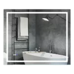 36" W Rectangular Led Light Bathroom Mirror for Vanity in Silver