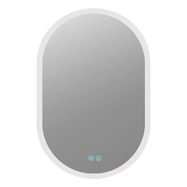 24 in. W x 32 in. H Large Oval Frameless Anti-Fog Wall Mount Bathroom Vanity Mirror in Silver