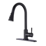 Pull Down Kitchen Faucet with Sprayer Stainless Steel in Matte Black
