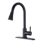 Pull Down Kitchen Faucet with Sprayer Stainless Steel in Matte Black