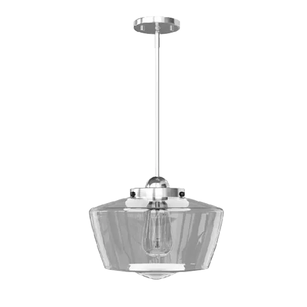 1-Light Clear Glass Shade Pendant Light with Modern Design For Indoor