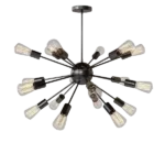 18-Light Matte Black Sputnik Sphere Chandelier For Indoor
