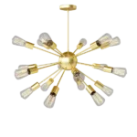 Modern Metallic Luminaire 18-Light Golden Chandelier For Indoor