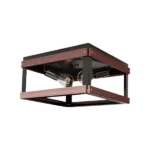 "Derksic 2-Light Rustic Farmhouse Ceiling Fixture: Vintage Industrial Charm for Indoor