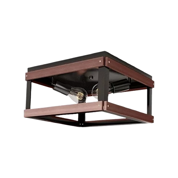 "Derksic 2-Light Rustic Farmhouse Ceiling Fixture: Vintage Industrial Charm for Indoor