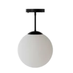 60-Watt Integrated LED Black Globe Ceiling Pendant Light with Milky White Glass Shade For Indoor