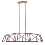 5-Light Bronze Kitchen Island Linear Pendant For Indoor