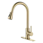 Single Handle Swivel spout Kitchen Faucet  in with Gold Finish