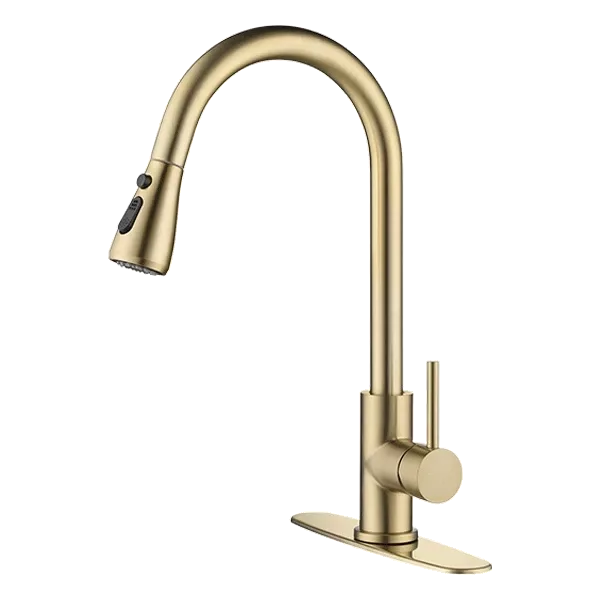 Single Handle Swivel spout Kitchen Faucet  in with Gold Finish