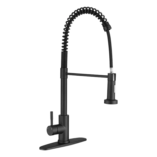 Pull Down Matte Black Single Handle Kitchen Faucet