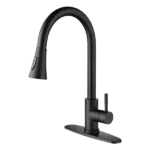Swivel Spout Matte Black Kitchen Faucet with Single Handle