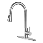Single Handle Brushed Nickel Kitchen Faucet with swivel Spout