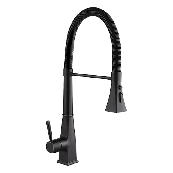 Single Handle Deck Mount  Kitchen Faucet in Matte Black